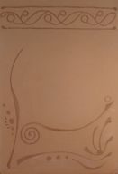 Lehmputz mit Sgraffito-Ornament